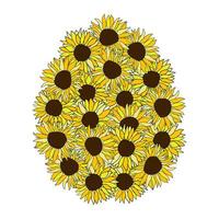 Pasqua floreale uovo con girasoli vettore