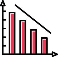 discendente bar vettore icona