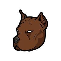 logo della mascotte della testa di pitbull vettore