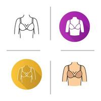 icona del seno femminile. design piatto, stili lineari e di colore. torace. illustrazioni vettoriali isolate