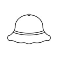 icona lineare del cappello da pescatore. attrezzatura da pesca. illustrazione di linea sottile. simbolo di contorno. disegno vettoriale isolato contorno