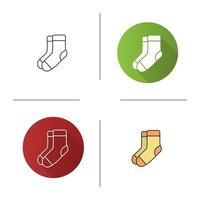 icona di calzini caldi. design piatto, stili lineari e di colore. paio di calzini. illustrazioni vettoriali isolate