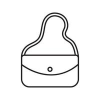 icona lineare della borsa delle donne. Borsa per cosmetici. illustrazione di linea sottile. pochette, pochette, borsetta. simbolo di contorno. accessorio da donna. disegno vettoriale isolato contorno