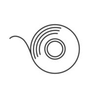 icona lineare del rotolo di nastro adesivo. illustrazione di linea sottile. simbolo di contorno. disegno vettoriale isolato contorno