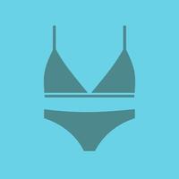 icona del colore del glifo di biancheria intima femminile. simbolo di sagoma. reggiseno e mutandine. spazio negativo. illustrazione vettoriale isolato