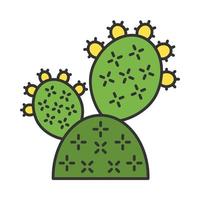 fico d'india a colori icona. opuntia. cactus selvaggio della pagaia. pianta della natura messicana. flora esotica. illustrazione vettoriale isolato