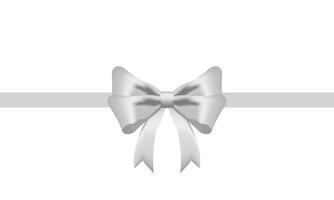bianca nastro arco realistico brillante raso con ombra lungo orizzontale nastro per decorare il tuo nozze invito carta ,saluto carta o regalo scatole vettore eps10 isolato su bianca sfondo.