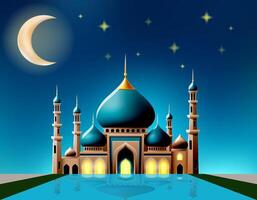 islamico moschea I musulmani per preghiere azione vettore illustrazione