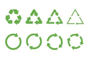 riciclare icona simbolo vettore. riciclare e rotazione freccia icona impostare. vettore