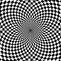 psichedelico scacchi cerchio sfondo. il giro sfondo con scacchiera modello. checker psichedelico mosaico. scacchi ottico struttura. vettore illustrazione su bianca sfondo