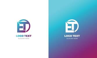 lettera e t logo vettore design modello