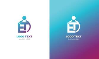 iniziale lettera e t logo design modello vettore