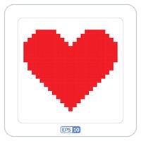 San Valentino cuore simbolo. amore, san valentino, rosso cuore pixelazione icona vettore