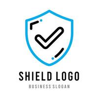 un' scudo con un' blu scudo e un' logo per scudo logo. vettore file eps10 astratto linea arte design