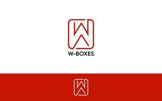 lettera w scatola logo vecor vettore