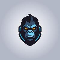 logo gorilla cyberpunk design icona vettore
