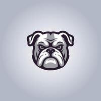 logo bulldog cyberpunk design ritratto vettore