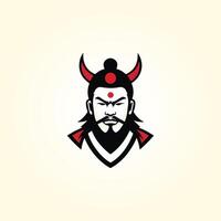 logo samurai icona illustrazione vettore
