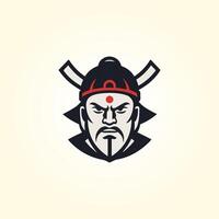 logo samurai icona personaggio vettore