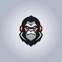 logo gorilla cyberpunk design bestia vettore