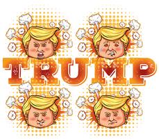 Disegno del personaggio del presidente americano Trump vettore