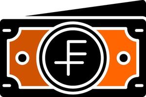 svizzero franco glifo arancia cerchio icona vettore