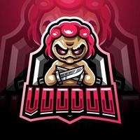 disegno del logo della mascotte esport voodoosport vettore