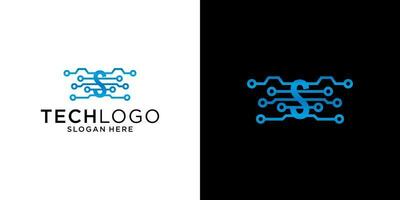 modello di progettazione della tecnologia del logo di s vettore