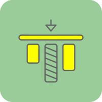 superiore allineamento pieno giallo icona vettore