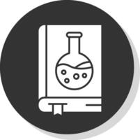 chimica libro glifo grigio cerchio icona vettore