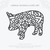 mandala animale. elementi decorativi vintage. modello orientale, illustrazione vettoriale. vettore