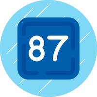 ottanta Sette piatto blu cerchio icona vettore
