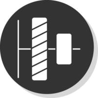 verticale allineamento glifo grigio cerchio icona vettore