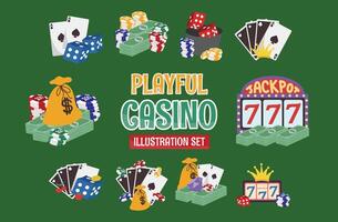 giocoso casinò illustrazione vettore impostato