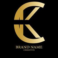 ck lettera il branding logo design con un' foglia.. vettore