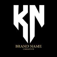 kn lettera il branding logo design con un' foglia.. vettore