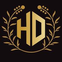 HD lettera il branding logo design con un' foglia vettore
