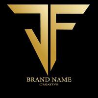 jf lettera il branding logo design con un' foglia.. vettore