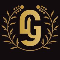 gg lettera il branding logo design con un' foglia vettore