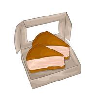 illustrazione di torta di formaggio fette vettore