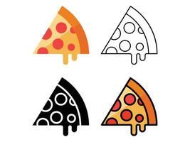 impostato di fette Pizza vettore icona illustrazione