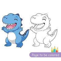 poco dinosauro colorazione pagina per bambini libro. pagina per essere colorato vettore