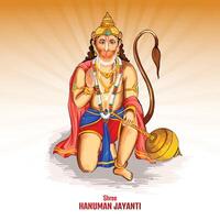 illustrazione di signore hanuman per hanuman jayanti Festival carta sfondo vettore