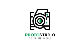 ai generato foto studio telecamera icona film lente leggero vettore logo moderno minimalista unico studio modello