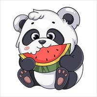 carino panda. divertente cartone animato personaggio vettore