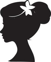 nero vettore bellissimo donna profilo silhouette - moda o bellezza illustrazione