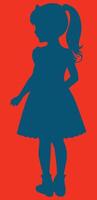 il silhouette di un' poco ragazza nel un' vestito vettore illustrazione