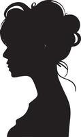 nero vettore bellissimo donna profilo silhouette - moda o bellezza illustrazione