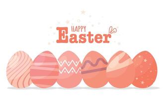 contento Pasqua carta decorato Pasqua uova vettore illustrazione