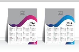 professionale e aziendale calendario design modello 2024 settimana inizia domenica, parete calendario vettore